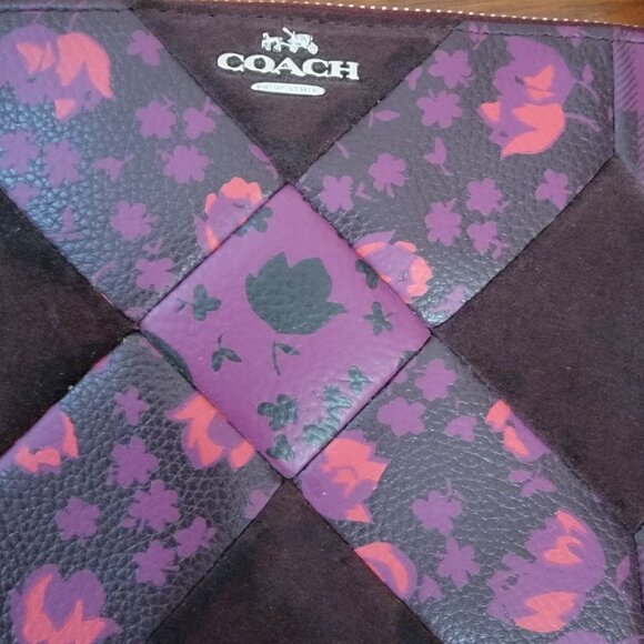 Coach Nolita Patchwork Floral Leather & Suede Wristlet/Mini Purse - Picture 7 of 13